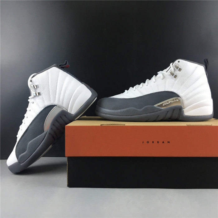 air jordan 12 gs white / dark grey 153265-160