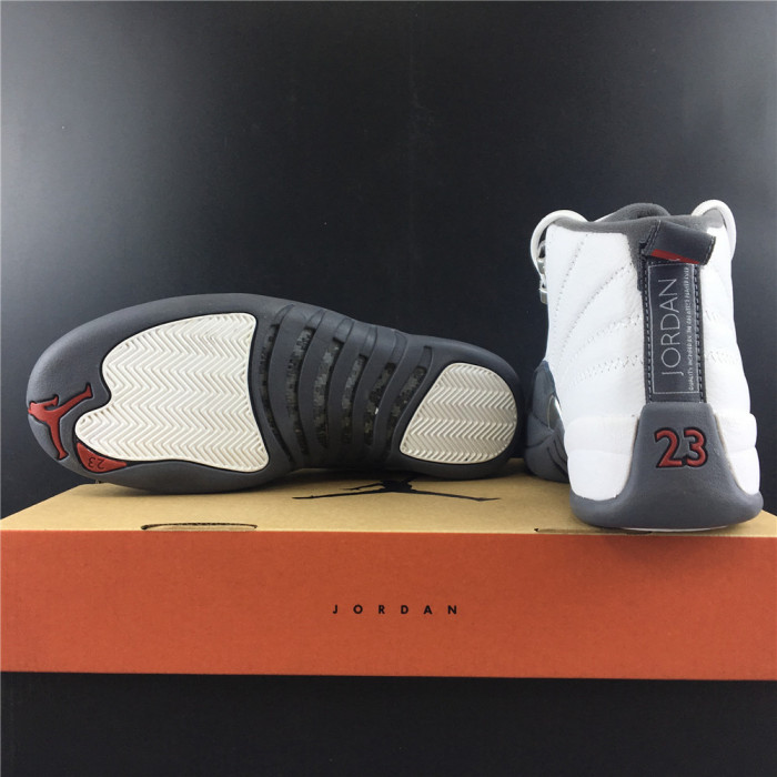 air jordan 12 gs white / dark grey 153265-160